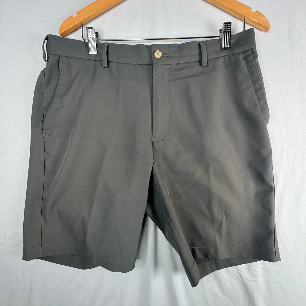 Peter Millar Mens Performance Golf Shorts Dark Gray Flat Front Size 34